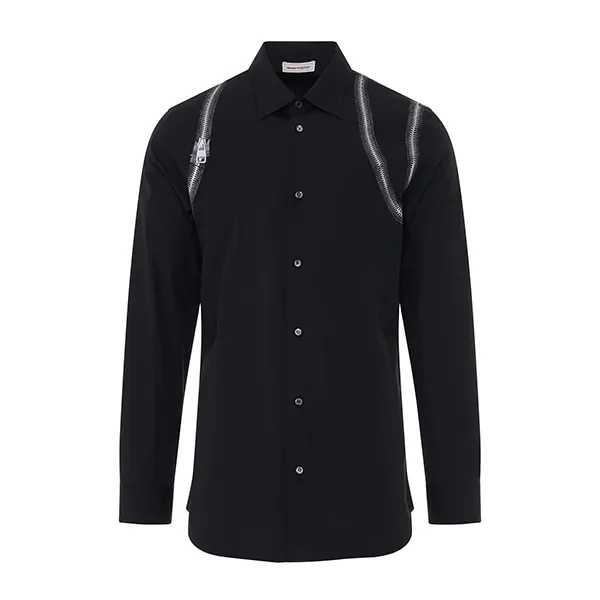 Áo Sơ Mi Alexander McQueen Graphic Printed Shirt in Black/Silver 687526QSZ9B0901 Màu Đen - Thời trang - Vua Hàng Hiệu