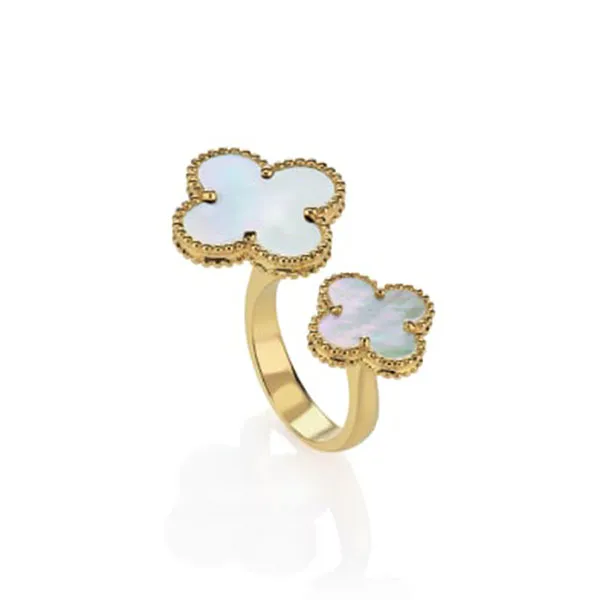 Nhẫn Jewery Luxury A Gold And Mother-Of-Pearl Alhambra Ring Màu Vàng Gold