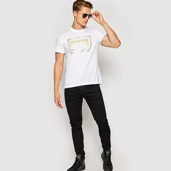 Áo Phông Versace Jeans Couture 71GAHT27 CJ00T G03 Màu Trắng