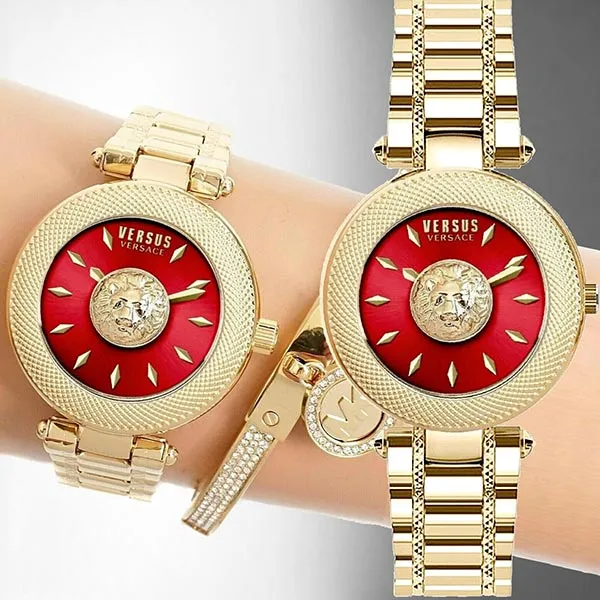 Đồng Hồ Nữ Versus Versace Brick Lane Women's Watch VSP646021 Màu Vàng Đỏ Size 36