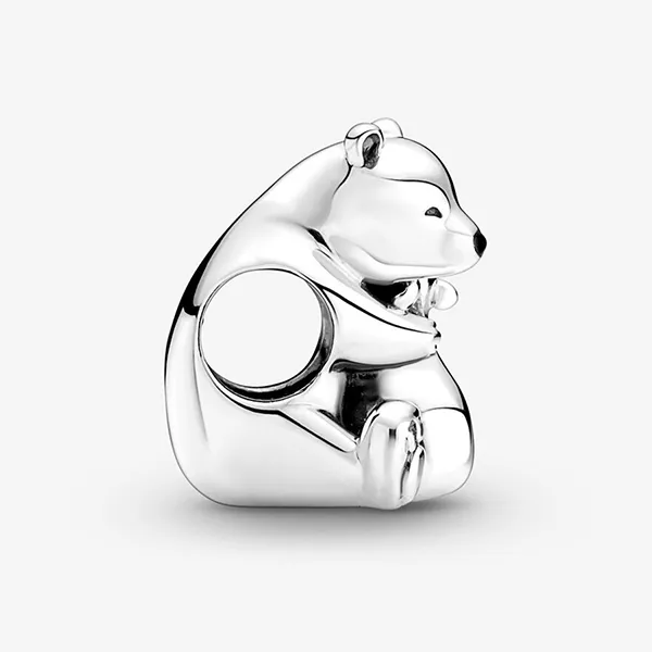 Hạt Vòng Charm Pandora Hugging Polar Bears 790032C01 Màu Bạc