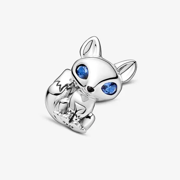 Hạt Vòng Charm Pandora Blue-Eyed Fox 799096C01 Màu Bạc Xanh - Trang sức - Vua Hàng Hiệu