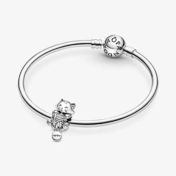Hạt Vòng Charm Pandora Kitten & Yarn Ball 799535C00 Màu Bạc