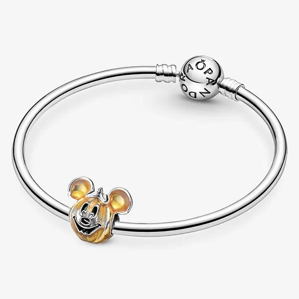 Hạt Vòng Charm Pandora Disney Mickey Mouse Pumpkin 799599C01 Màu Vàng Bạc