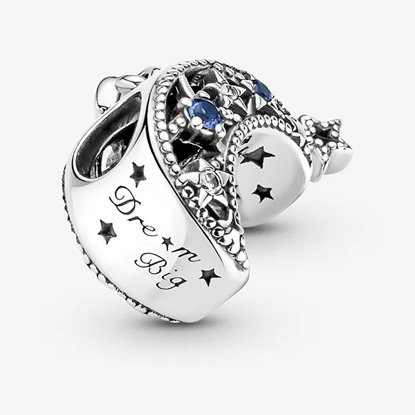 Hạt Vòng Charm Pandora Star & Crescent Moon 799643C01 Màu Bạc Xanh