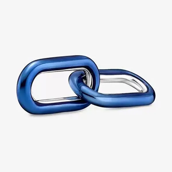 Hạt Vòng Charm Pandora Me Styling Electric Blue Double Link 799663C01 Màu Xanh Bạc