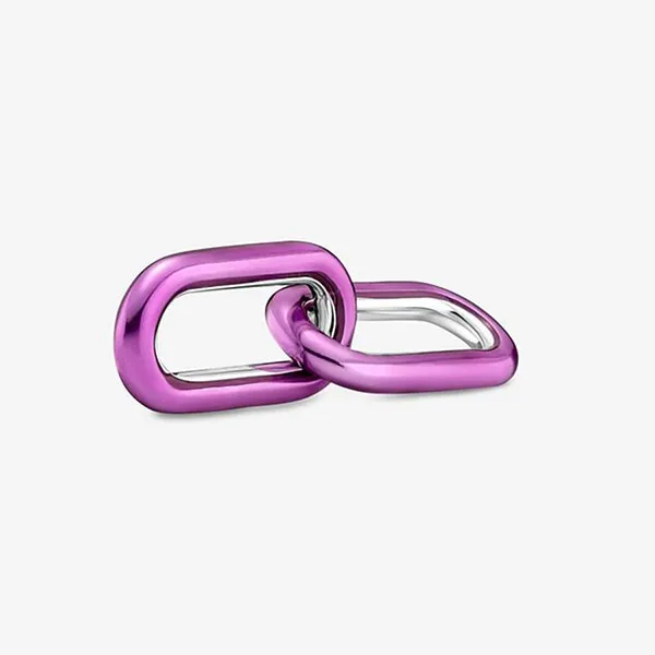 Hạt Vòng Charm Pandora Me Styling Shocking Purple Double Link 799663C02 Màu Hồng Bạc