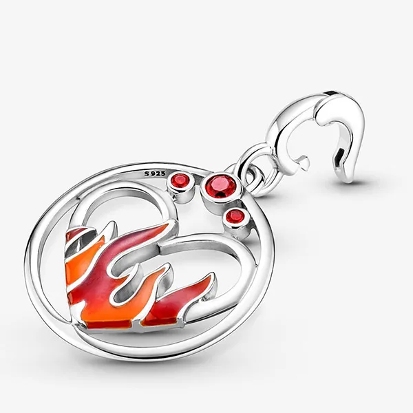 Hạt Vòng Charm Pandora Me Fire Inside Medallion 799674C01 Màu Bạc Đỏ - Trang sức - Vua Hàng Hiệu