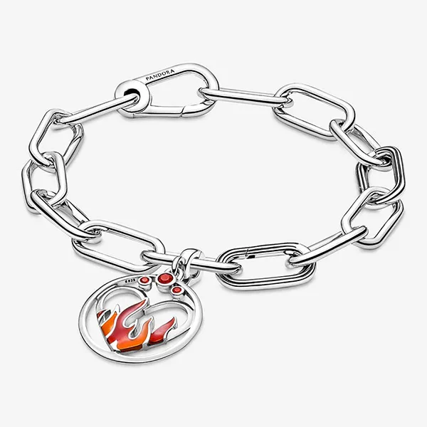 Hạt Vòng Charm Pandora Me Fire Inside Medallion 799674C01 Màu Bạc Đỏ - Trang sức - Vua Hàng Hiệu