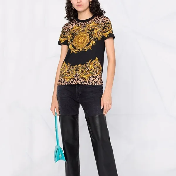 Áo Phông Versace Jeans Couture Multicolour T-Shirt 72HAH6A3 JS071 G89 Phối Màu