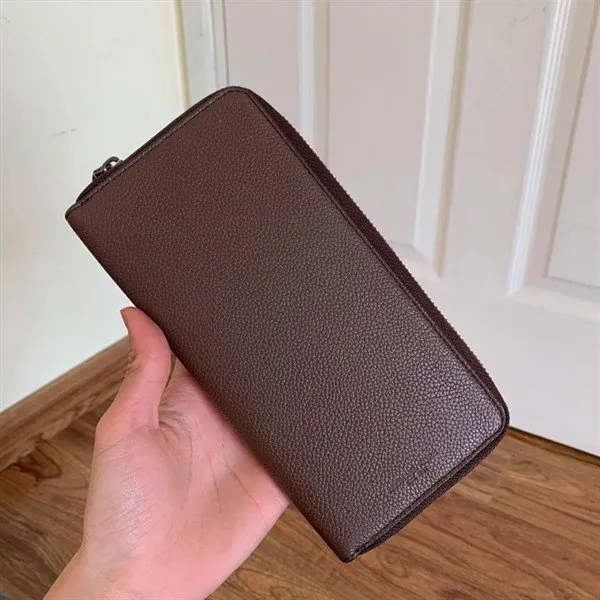 Ví Michael Kors MK Russel Tech Zip Around Long Wallet Màu Nâu Size 20