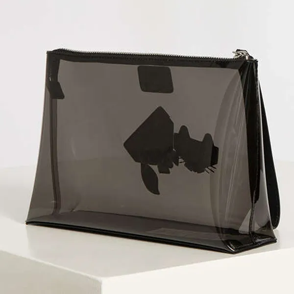 Túi Cầm Tay Clutch Karl Lagerfeld K/Kocktail Transparent Pouch Màu Đen Xám