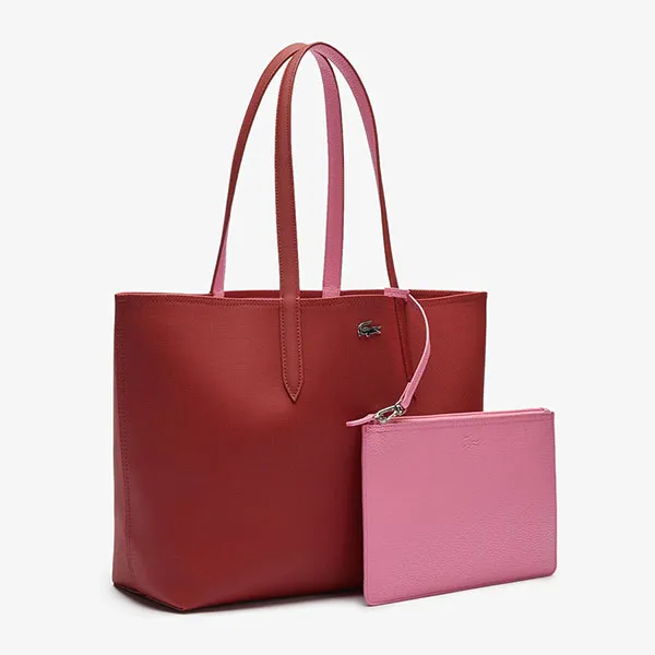 Túi Tote Lacoste Women's Anna Reversible Bicolour Tote Bag Màu Hồng Đỏ