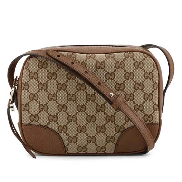 Túi Đeo Chéo Gucci Crossbody Shoulder Bag GG Canvas Leather Màu Nâu Be - Túi xách - Vua Hàng Hiệu
