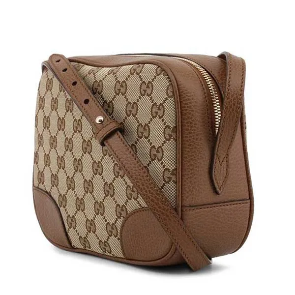 Túi Đeo Chéo Gucci Crossbody Shoulder Bag GG Canvas Leather Màu Nâu Be - Túi xách - Vua Hàng Hiệu