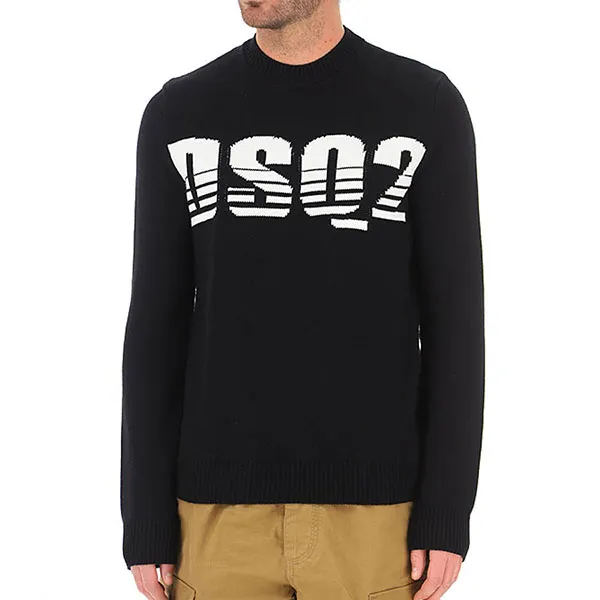 Áo Len Nam DSquared2 Men DSQ2 Embroidered Sweater S74HA1131S17606963 Màu Đen Size M