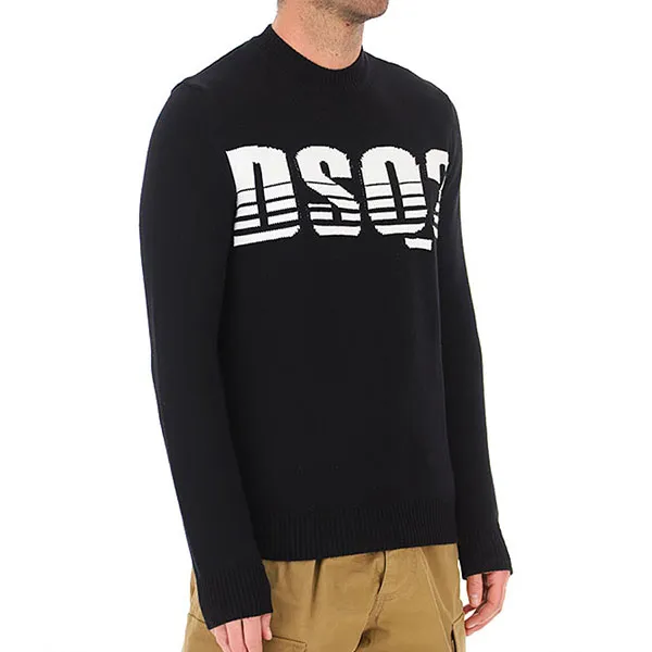 Áo Len Nam DSquared2 Men DSQ2 Embroidered Sweater S74HA1131S17606963 Màu Đen Size M