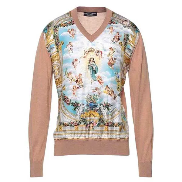 Áo Len Nam Dolce & Gabbana D&G Beige Embroidered Sweatshirt Màu Be Size 46 - Thời trang - Vua Hàng Hiệu