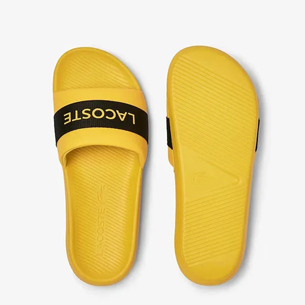 Dép Lacoste Men's Croco Textile Logo Slides 741CMA0007-YB2 Màu Vàng