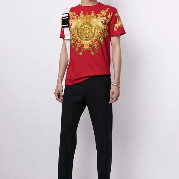 Áo Phông Versace Jeans Couture Barocco-Print Cotton T-Shirt B3GWA7S1 S0274 514 Màu Đỏ - Thời trang - Vua Hàng Hiệu