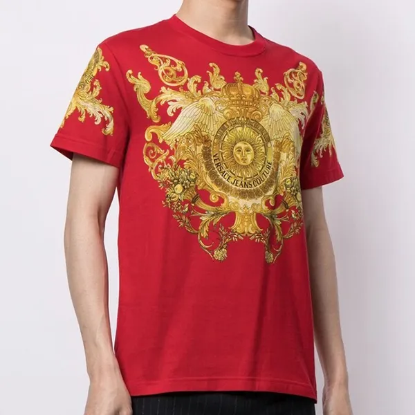 Áo Phông Versace Jeans Couture Barocco-Print Cotton T-Shirt B3GWA7S1 S0274 514 Màu Đỏ - Thời trang - Vua Hàng Hiệu