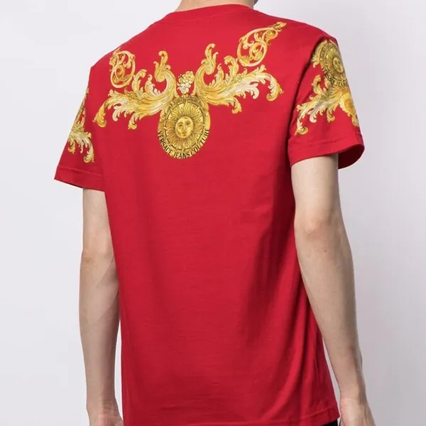 Áo Phông Versace Jeans Couture Barocco-Print Cotton T-Shirt B3GWA7S1 S0274 514 Màu Đỏ - Thời trang - Vua Hàng Hiệu