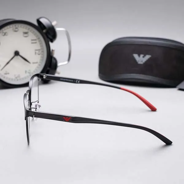 Kính Mắt Cận Emporio Armani Men’s Square Glasses 0EA1135D_300155.C Màu Đen Đỏ
