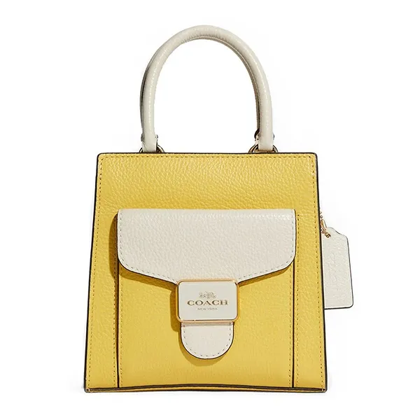Túi Đeo Chéo Coach Mini Pepper Crossbody In Colorblock C8748 Màu Vàng Trắng