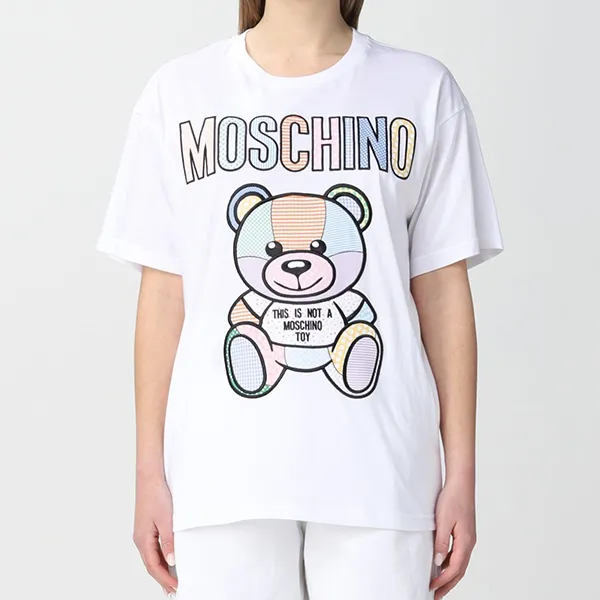 Áo Phông Moschino Couture Teddy Bear Cotton T-Shirt D V0707 0441 2001 Màu Trắng - Thời trang - Vua Hàng Hiệu