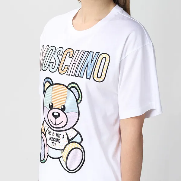 Áo Phông Moschino Couture Teddy Bear Cotton T-Shirt D V0707 0441 2001 Màu Trắng - Thời trang - Vua Hàng Hiệu