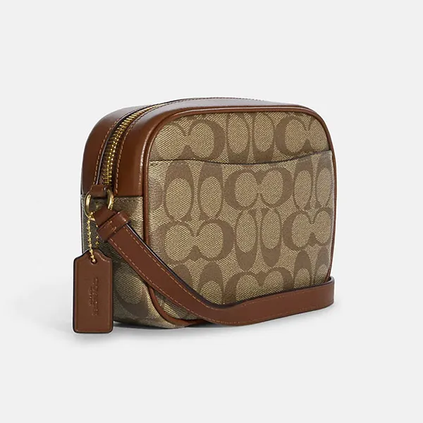 Túi Đeo Chéo Coach Mini Jamie Camera Bag In Signature Canvas Màu Nâu Be