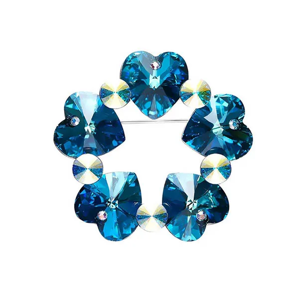 Cài Áo Meri Đá Swarovski Trái Tim Sang Trọng BR201