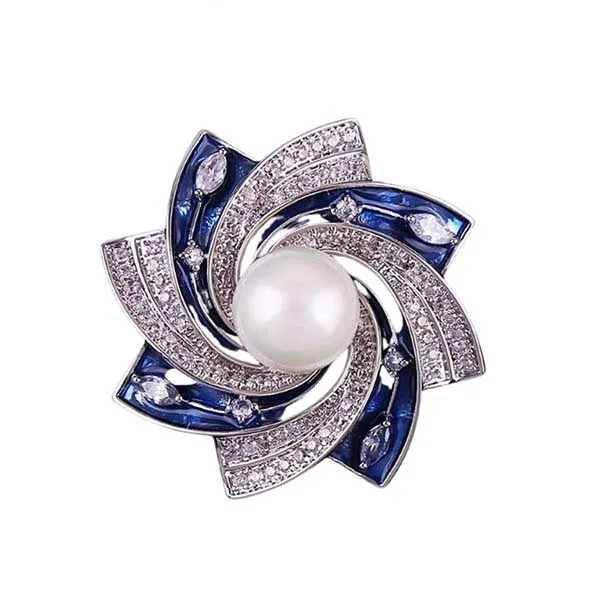 Cài Khăn Meri Hình Bông Hoa Đính Hạt Kiểu Dáng Thời Trang BR379
