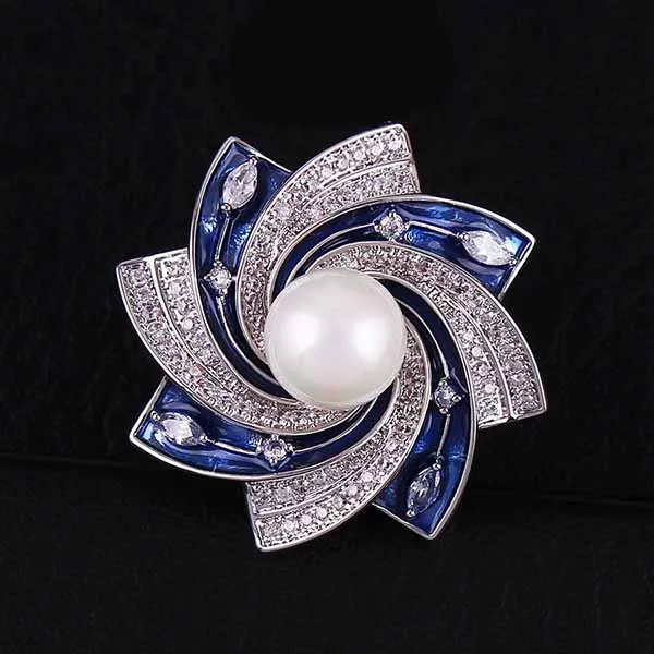 Cài Khăn Meri Hình Bông Hoa Đính Hạt Kiểu Dáng Thời Trang BR379