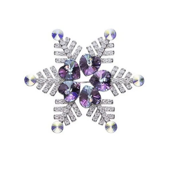 Cài Áo Meri Hoa Tuyết Đính Pha Lê Swarovski Sang Trọng BR206