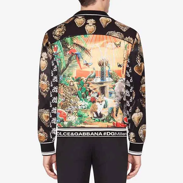 Áo Khoác Nam Dolce & Gabbana D&G Printed Satin Track Jacket Phối Màu