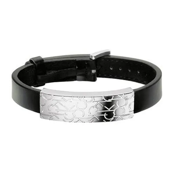 Vòng Đeo Tay Calvin Klein CK Logo Bracelet KJ19BB010400 Màu Đen - Bạc - Trang sức - Vua Hàng Hiệu