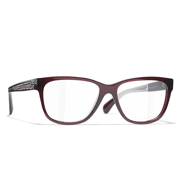 Kính Mắt Cận Chanel Rectangles Sunglasses CH3406 1673 Màu Đỏ Nâu