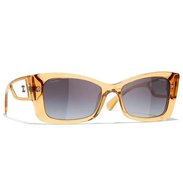 Kính Mát Chanel Rectangle Sunglasses CH5430 1688S6 Màu Xám Vàng - Kính mắt - Vua Hàng Hiệu