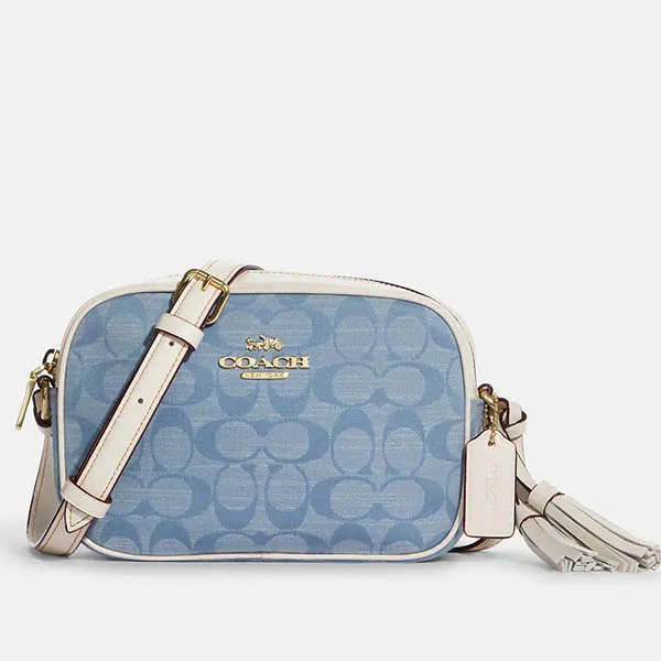 Túi Đeo Chéo Coach Mini Jamie Camera Bag In Signature Chambray Màu Xanh Phối Trắng - Túi xách - Vua Hàng Hiệu
