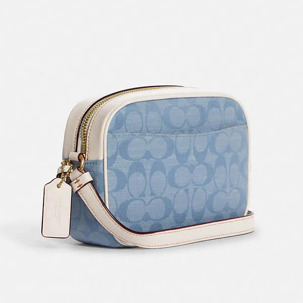 Túi Đeo Chéo Coach Mini Jamie Camera Bag In Signature Chambray Màu Xanh Phối Trắng - Túi xách - Vua Hàng Hiệu