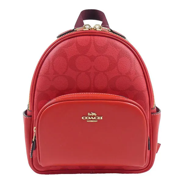 Balo Coach Mini Court Backpack In Signature Canvas C8604 Màu Đỏ Size 20 - Túi xách - Vua Hàng Hiệu
