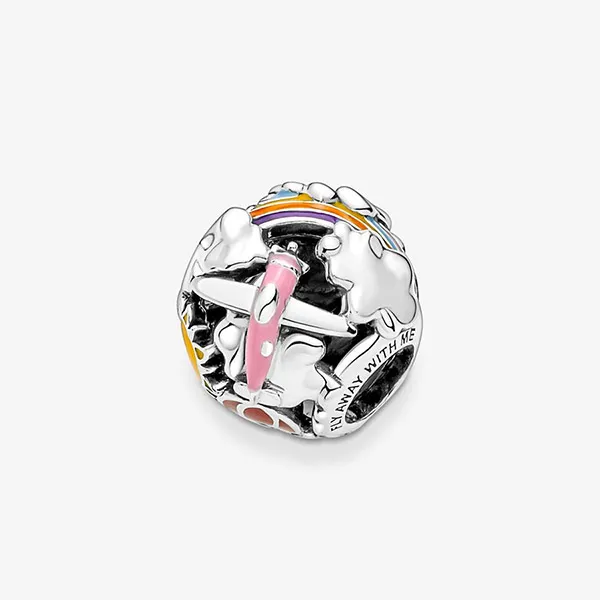 Hạt Vòng Charm Pandora Fly Away Rainbow Sky & Travel 791695C01 Nhiều Màu