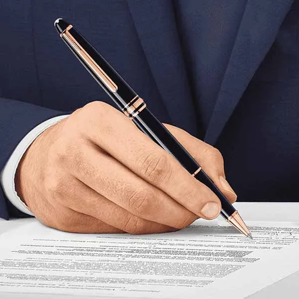 Bút Dạ Bi Montblanc Meisterstuck Rose Gold-Coated Rollerball MB112678 Màu Đen