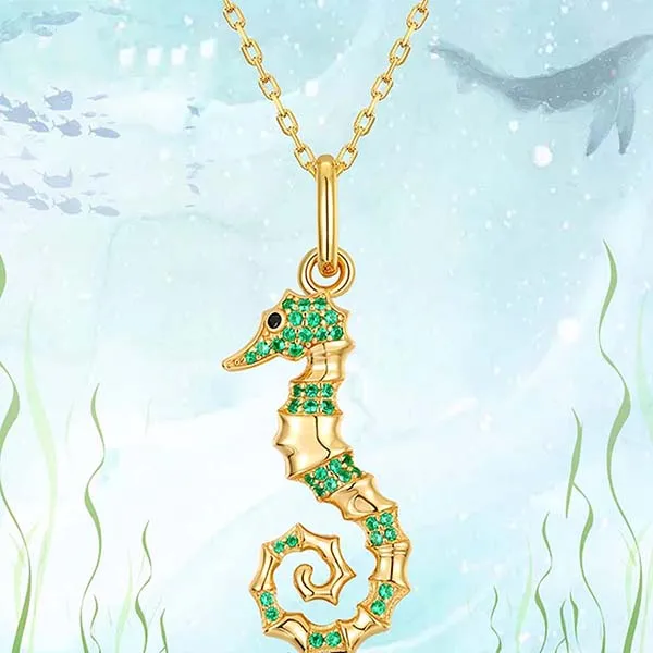 Dây Chuyền Kya Jewel Cá Ngựa Độc Đáo N71 Màu Vàng Gold