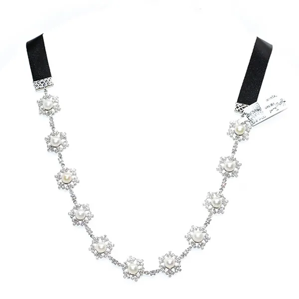 Dây Chuyền Kya Jewel Chuỗi Hoa Tuyết Nhụy Ngọc Trai N85 Màu Bạc