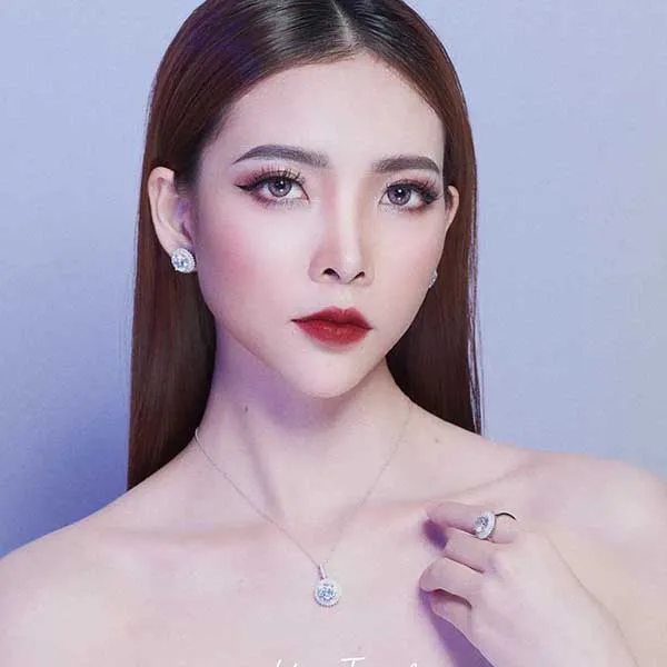 Dây Chuyền Kya Jewel Đá Trắng Tròn SN79 Màu Bạc