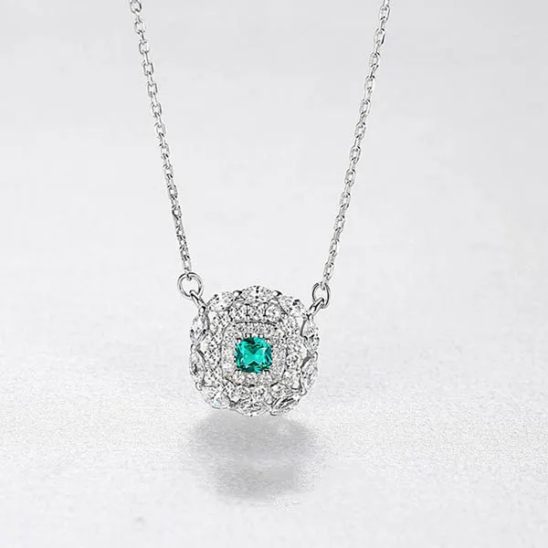 Dây Chuyền Kya Jewel Kiểu Dáng Tròn Đính Đá Cz Xanh Lá Ý Nghĩa N118 - Trang sức - Vua Hàng Hiệu