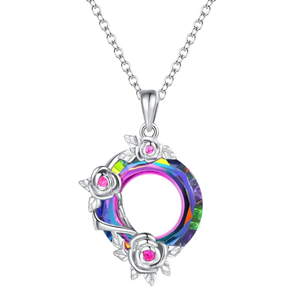 Dây Chuyền Kya Jewel Nhiều Màu Thiết Kế Hoa Cách Điệu Độc Đáo SN104