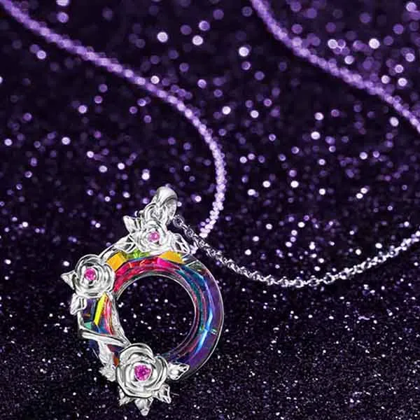 Dây Chuyền Kya Jewel Nhiều Màu Thiết Kế Hoa Cách Điệu Độc Đáo SN104
